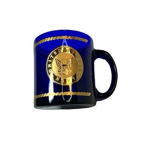 Vintage United States Navy Pearl Harbor Fired Glass Mug